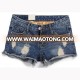 OEM Wholesale Fashion Europe Women Casual Sexy Ripped High Waist Denim Short Cloth Skinny Vintage Torn Plus Size Jeans Shorts